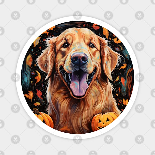 Halloween Golden Retriever Magnet by NatashaCuteShop